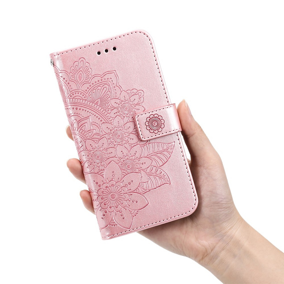 Θήκη με πτερύγιο για Samsung Galaxy S21 FE, Mandala, ροζ rose gold