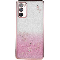 Θήκη για Samsung Galaxy S20 FE, Glitter Flower, ροζ rose gold