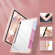 Θήκη για Samsung Galaxy Tab S10 Lite / S10 FE / S9 FE, Smartcase Hybrid, με χώρο για γραφίδα, Marble ροζ
