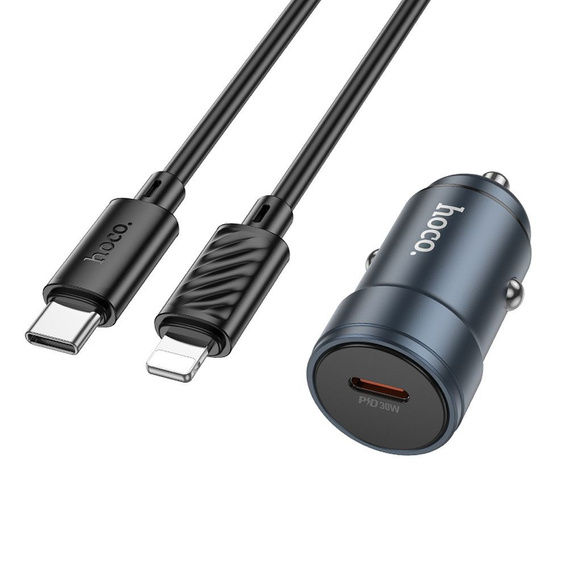 Φορτιστής αυτοκινήτου Hoco Z57 USB-C QC3.0 PD 30W + καλώδιο USB-C προς Lightning