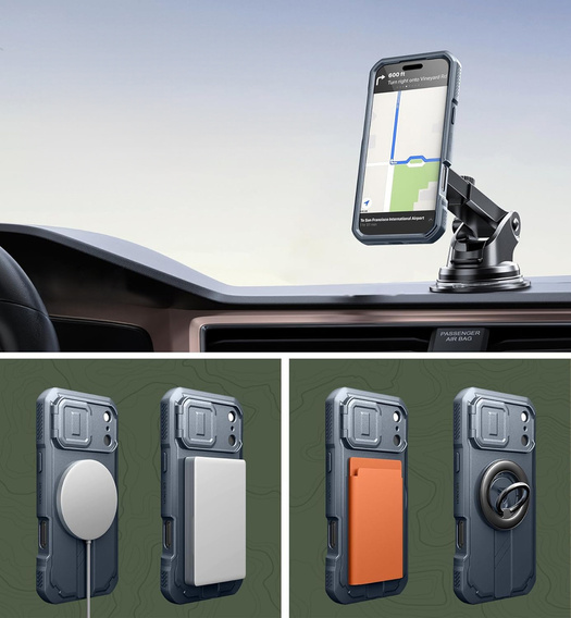 Θωρακισμένη θήκη Dexnor με βάση στήριξης και κλείστρο κάμερας, για MagSafe για iPhone 17 Pro