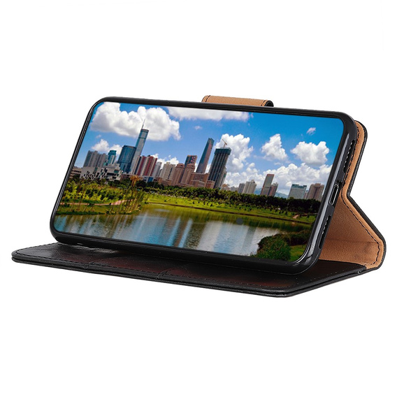 Θήκη με πτερύγιο για Samsung Galaxy S25 Edge, Crazy Horse Wallet, μαύρη