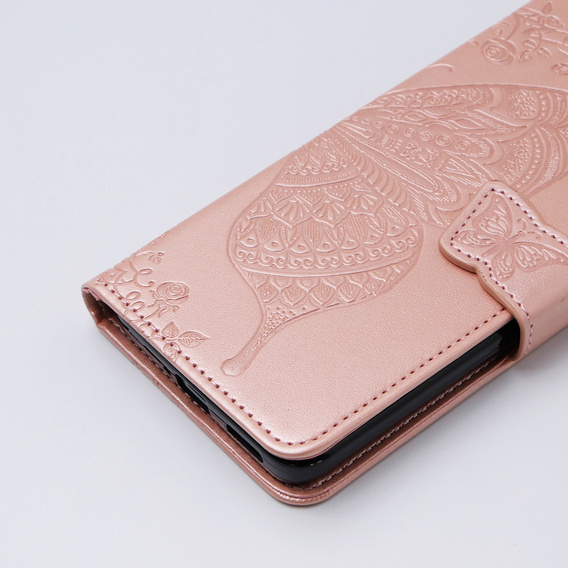 Θήκη με πτερύγιο για Xiaomi 13T / 13T Pro, Butterfly, ροζ rose gold