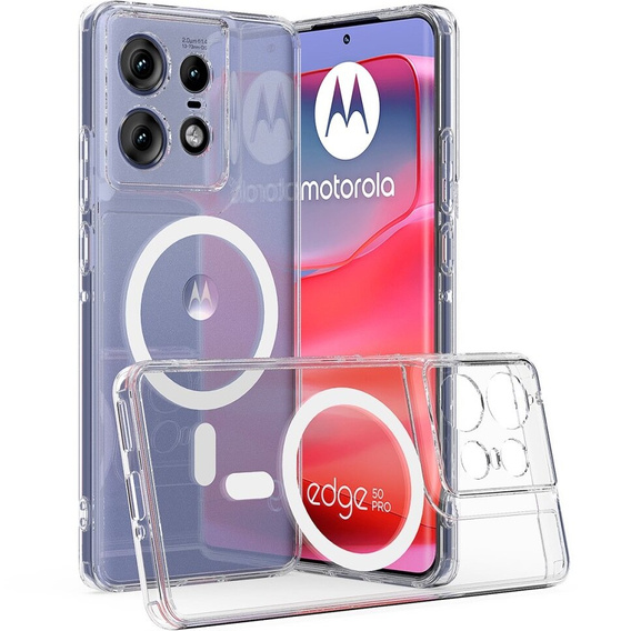 Θήκη για Motorola Edge 50 Pro, Fusion Hybrid, για MagSafe, διαφανής