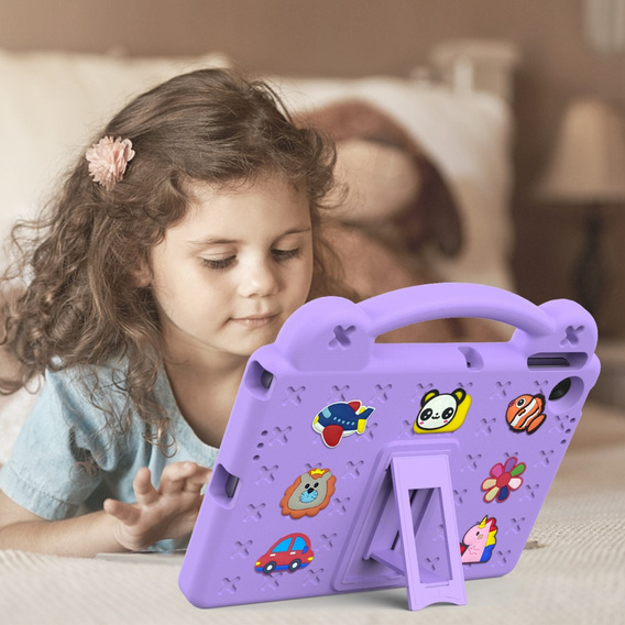 Παιδική θήκη για Lenovo Tab TB311FU, Cute Patterns, με βάση, μωβ