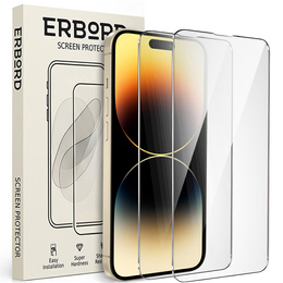 2x Μετριασμένο γυαλί ERBORD 9H Hard Glass στην οθόνη για iPhone 14 Pro
