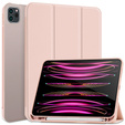 Θήκη για iPad Pro 12.9" 2022/2021/2020 (6/5/4 gen.), Smart Pencil, με υποδοχή γραφίδας, ροζ