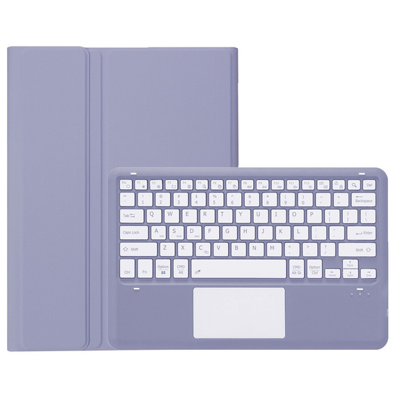 Θήκη + πληκτρολόγιο Samsung Galaxy Tab S9+, Leather Pen Slot TouchPad, μωβ
