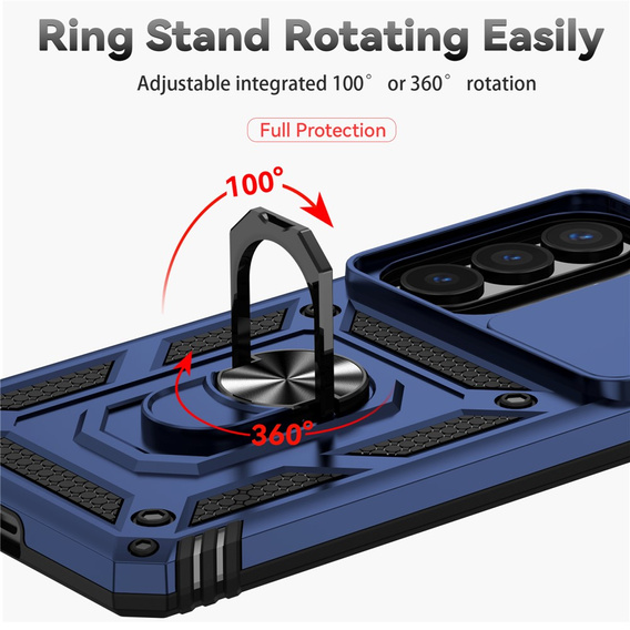 Θήκη με βάση και προστατευτικό φακού για Samsung Galaxy S26 Plus, μπλε