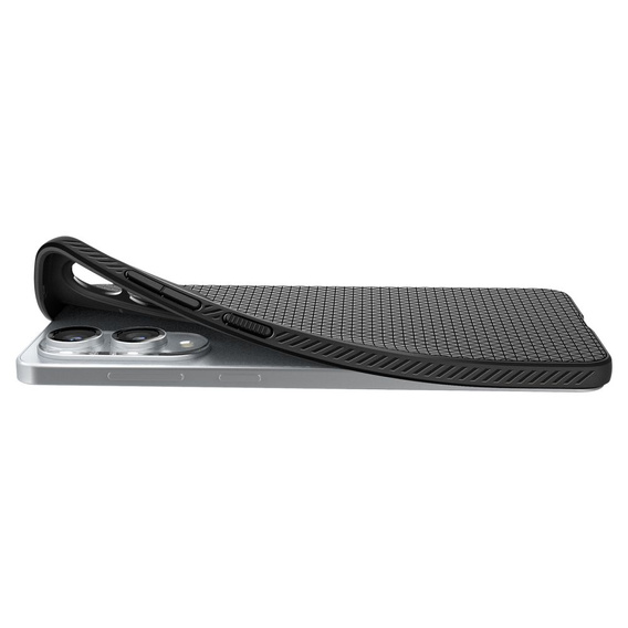 θήκη Spigen για Samsung Galaxy S25 Edge, Liquid Air, μαύρη + μετριασμένο γυαλί 9H