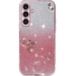 Θήκη για Samsung Galaxy A54, Glitter Flower, ροζ rose gold