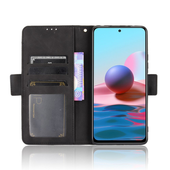 Θήκη με πτερύγιο για Xiaomi Redmi Note 10 Pro, Card Slot, μαύρη