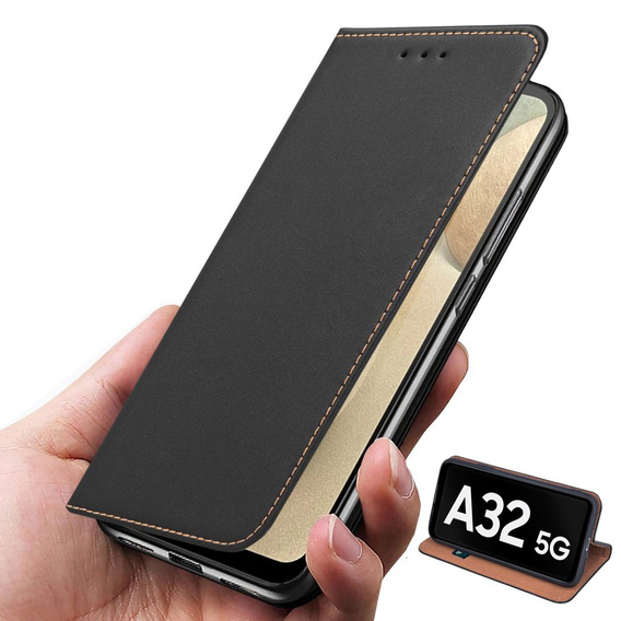 Θήκη με πτερύγιο για Samsung Galaxy A32 5G, Split Leather Wallet, μαύρη