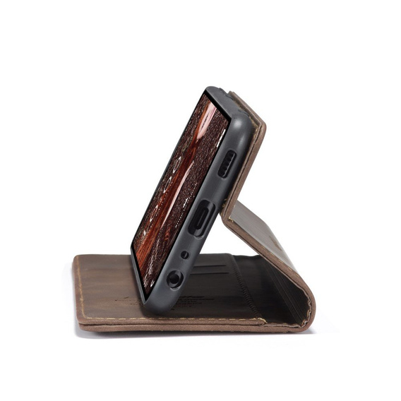 θήκη CASEME για Samsung Galaxy A12 / M12 / A12 2021, Leather Wallet Case, καφές