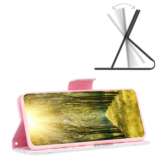 Θήκη με πτερύγιο για Xiaomi Redmi Note 13 5G, Wallet, Butterflies & Flowers λευκή