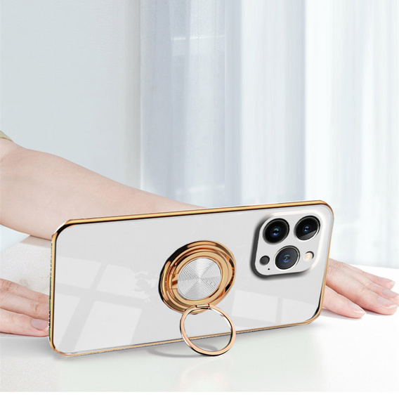 Θήκη για iPhone 14 Pro Max, Electro Ring, λευκή