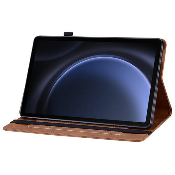θήκη για το Samsung Galaxy Tab S10 Lite / S10 FE / S9 FE, Wallet Pen Slot, καφέ