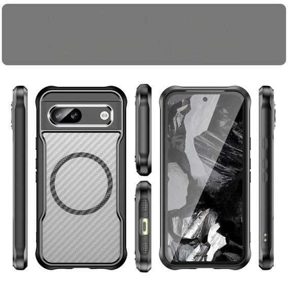 Θήκη για Google Pixel 8A, Fusion Hybrid Carbon, για MagSafe, μαύρη