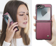 Θήκη για Samsung Galaxy Z Flip7 FE / Z Flip6, CASEME Litchi Leather, κόκκινη