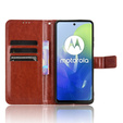 Θήκη με πτερύγιο για Motorola Moto G24 / G24 Power / G04, Crazy Horse Wallet, καφέ