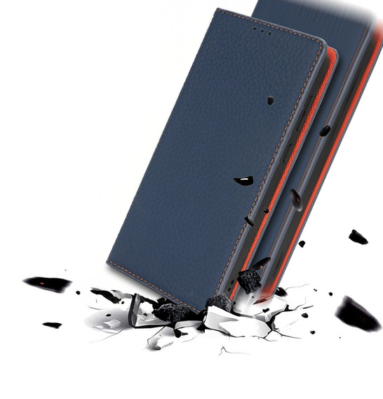 Θήκη με πτερύγιο για Samsung Galaxy S25 Edge, Litchi Skin Grain, σκούρο μπλε