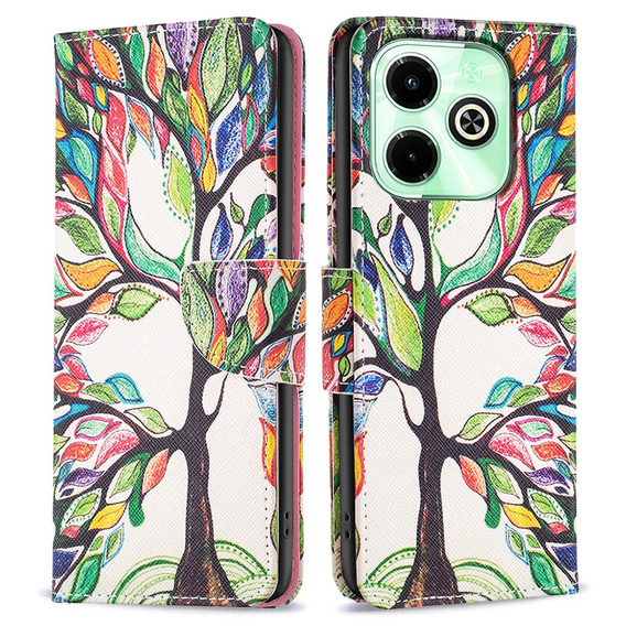 Θήκη με πτερύγιο για Infinix Hot 40i, Wallet, Tree of Life