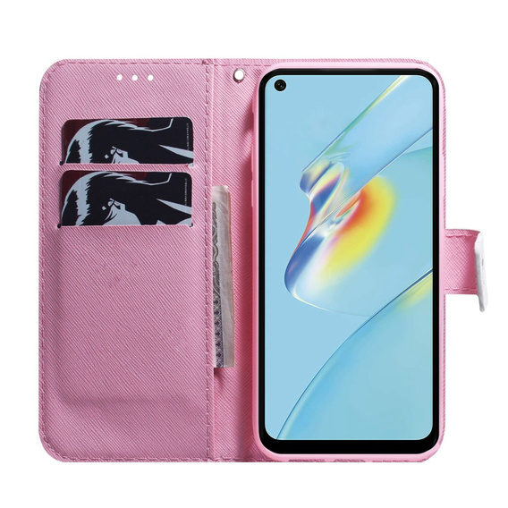 Θήκη με πτερύγιο για Oppo A17, Wallet, kwiat, λευκή