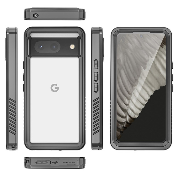 Αδιάβροχη θήκη IP68 για το Google Pixel 8, μαύρη