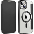 Θήκη με πτερύγιο για iPhone 13, RFID Wallet MagSafe CamShield, μαύρη