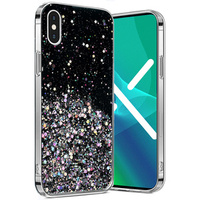 Θήκη για iPhone X/XS, Glittery, μαύρη