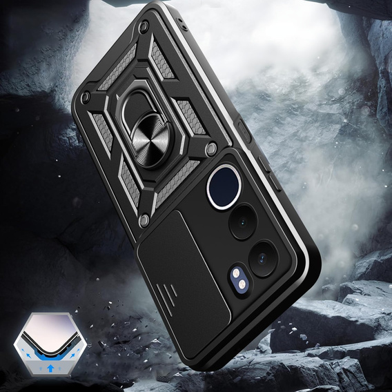 Θήκη για Vivo Y19s, CamShield Slide, μαύρη