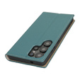 Θήκη με πτερύγιο για Samsung Galaxy S25 Ultra, Litchi Skin Grain, μπλε
