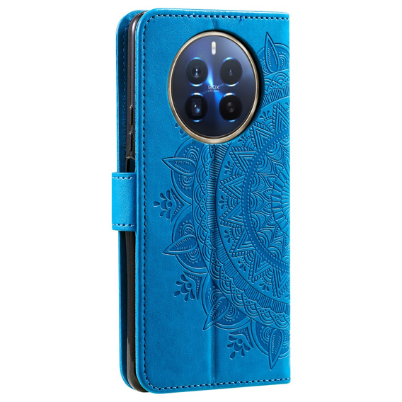 Θήκη με πτερύγιο για Realme 12 Pro 5G / 12 Pro+ 5G, Mandala, μπλε