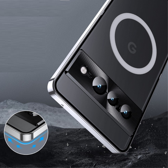 θήκη προστασίας κάμερας για το Google Pixel 8 Pro, CamShield MagSafe, διαφανές / ασημί