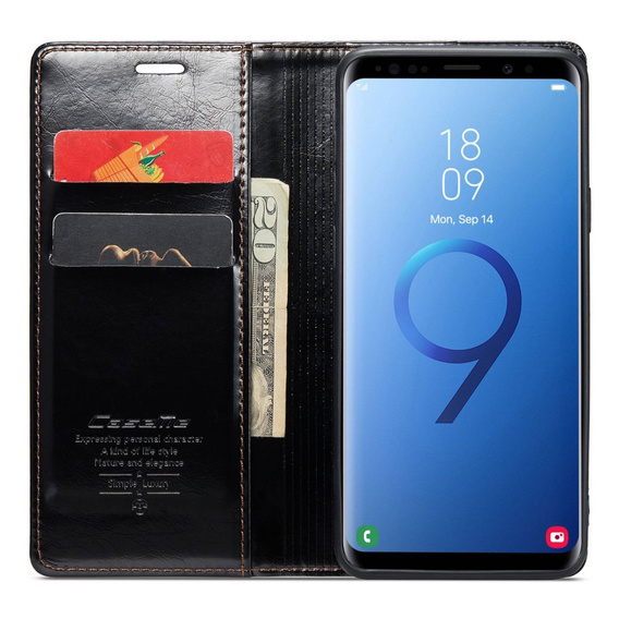 θήκη CASEME για Samsung Galaxy S9+ Plus, Waxy Textured, μαύρη