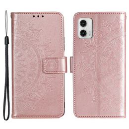 Θήκη με πτερύγιο για Motorola Moto G73 5G, Mandala Flower, ροζ rose gold