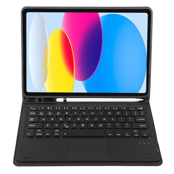 Θήκη + πληκτρολόγιο iPad 10.9 2022 10 Gen, TouchPad Pen Slot, μαύρη