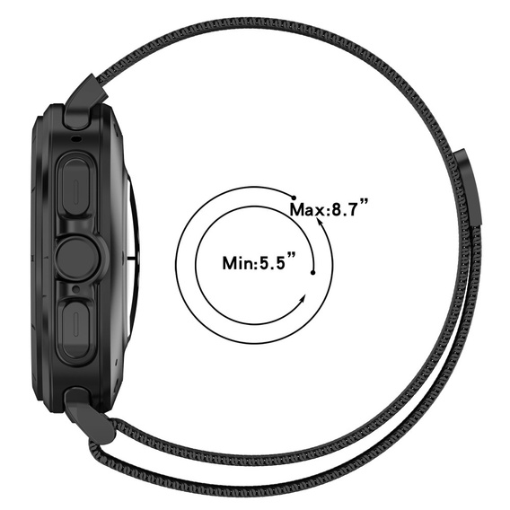 Λουράκι βραχιολιού Μιλάνο για Samsung Galaxy Watch Ultra 47mm (2025 / 2024), Μαύρο