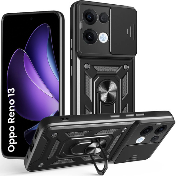 Θήκη για Oppo Reno 13, CamShield Slide, μαύρη