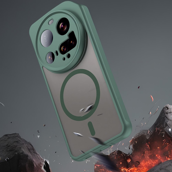 Θήκη για Xiaomi 15 Ultra, για MagSafe, ERBORD Μatt Case, πράσινη