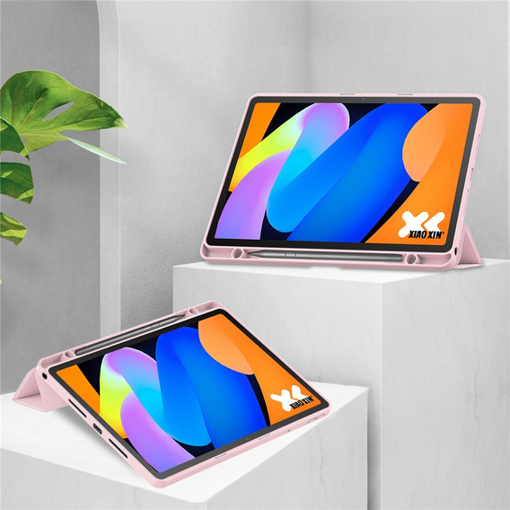 Θήκη για Lenovo Idea Tab 11" 2025 TB336FU TB336ZU, με διαφανές πίσω μέρος και υποδοχή γραφίδας, ροζ