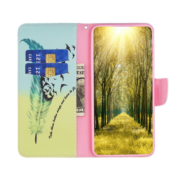 Θήκη με πτερύγιο για Samsung Galaxy M34, Wallet, feather, μπλε