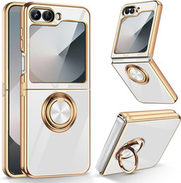 Θήκη για Samsung Galaxy Z Flip7 FE / Z Flip6, Electro Ring, λευκή