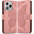 Θήκη με πτερύγιο για Honor 400 Lite, Butterfly, ροζ rose gold