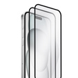 2x Μετριασμένο γυαλί για iPhone 15 Plus, ERBORD 3D πλήρης οθόνη