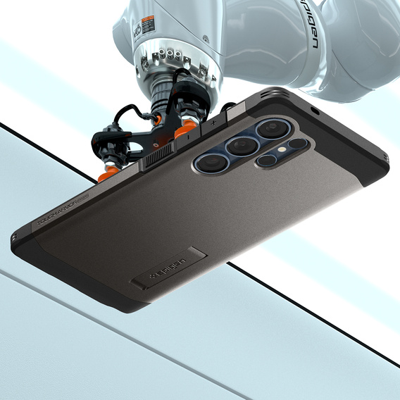 θήκη Spigen για Samsung Galaxy S25 Ultra, Tough Armor Mag Mag MagSafe, γκρι + μετριασμένο γυαλί 9H