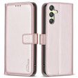 Θήκη με πτερύγιο για Samsung Galaxy A25 5G, BINFEN Wallet, ροζ rose gold + γυαλί 9H 