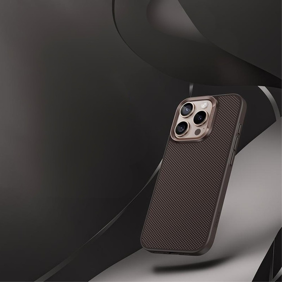 θήκη BENKS Kevlar για iPhone 16 Pro Max, για MagSafe, Carbon Fiber, καφέ