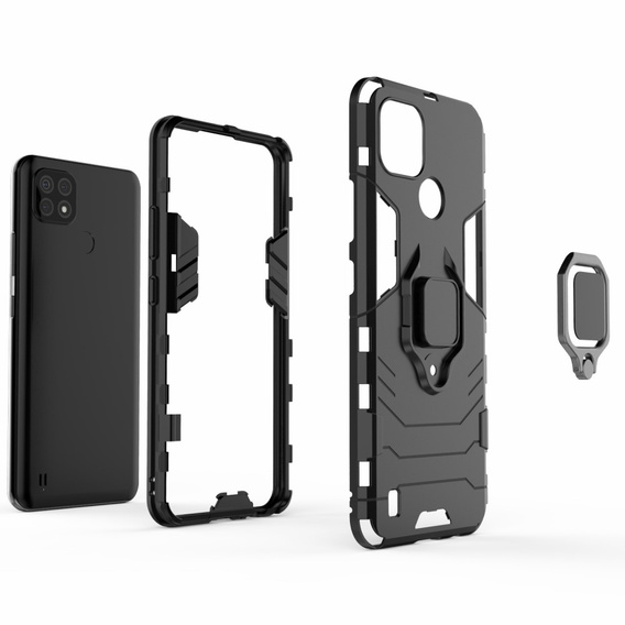 Θήκη για Realme C21, Kickstand Ring, κόκκινη