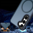 Θήκη για Samsung Galaxy S21 FE, για MagSafe, ERBORD Μatt Case, ναυτικό μπλε + Γυαλί οθόνης